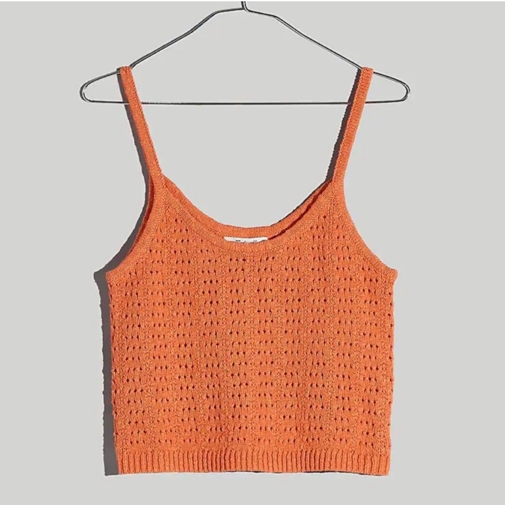 Madewell Orange Knit Crop Top